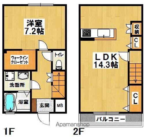 カシーナテラス関茶屋(1LDK)の間取り写真