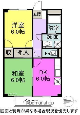 アインス(2DK/2階)の間取り写真