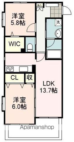 ヴィラ・アストレ(2LDK/1階)の間取り写真