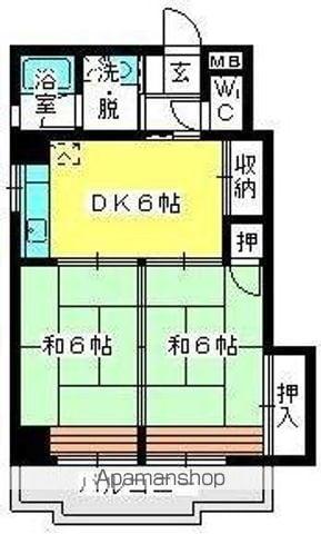 駅東レジデンス(2DK/4階)の間取り写真