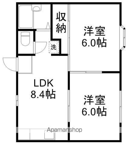 ドミール21(2DK/1階)の間取り写真