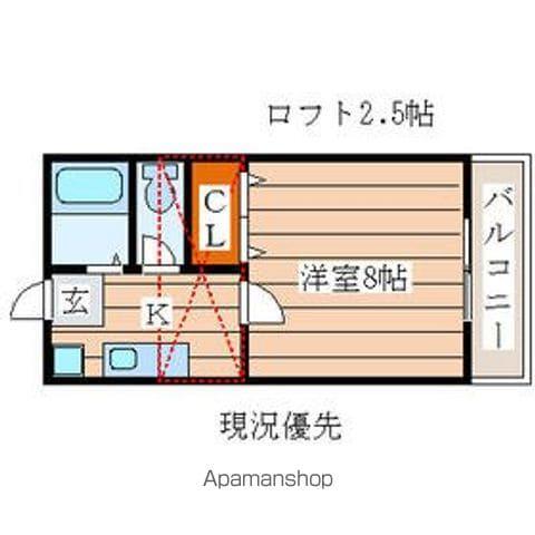 ヴェルトール八幡(1K/1階)の間取り写真