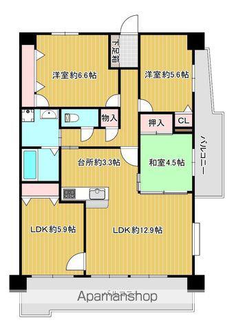 アーサー宗像アクシス(4LDK/11階)の間取り写真