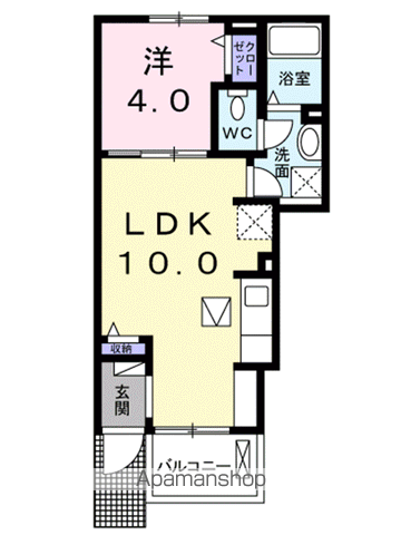 アルカンシエルB(1LDK/1階)の間取り写真