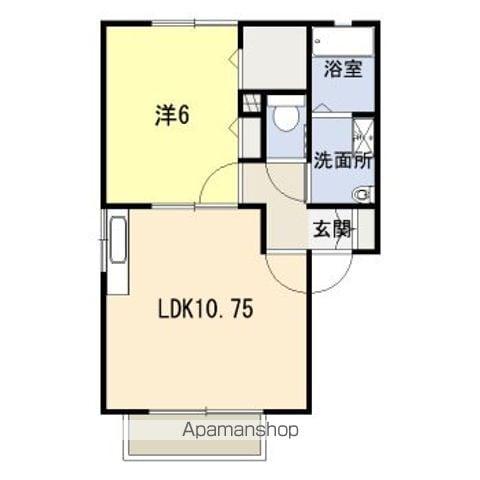 パルファンローズ(1LDK/2階)の間取り写真