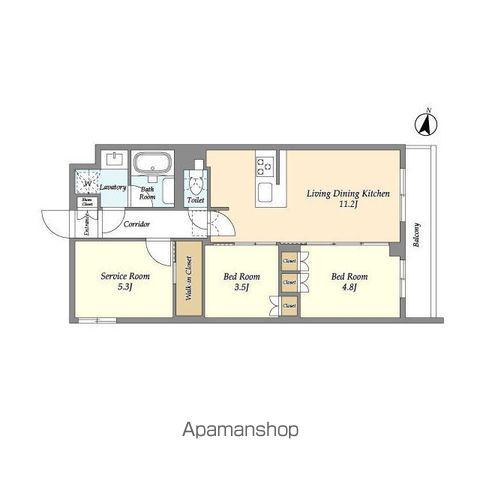 アジールコート練馬中村橋(2SLDK/2階)の間取り写真