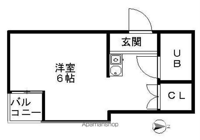 ヴィラカレッジ千代田(ワンルーム/2階)の間取り写真