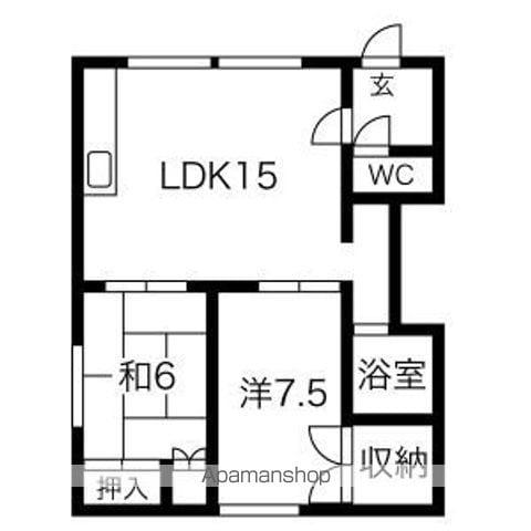 サンピアFUJINO(2LDK/1階)の間取り写真