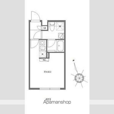 ルーデンス上板橋(ワンルーム/4階)の間取り写真