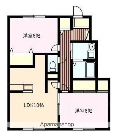 フォーティニアひらいわE(2LDK/1階)の間取り写真