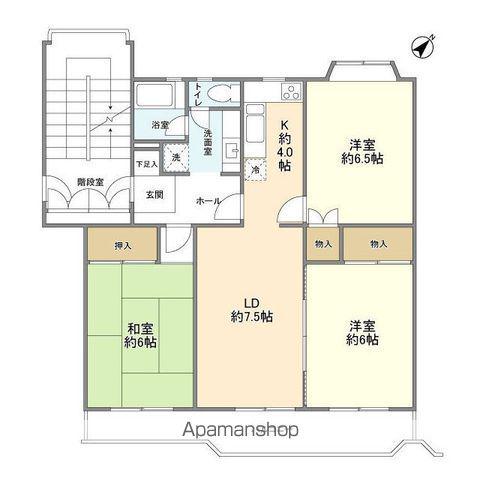 宮前平アベリア4号棟(3LDK/5階)の間取り写真