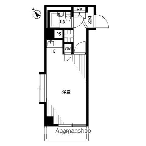 ライオンズマンションときわ台(ワンルーム/3階)の間取り写真