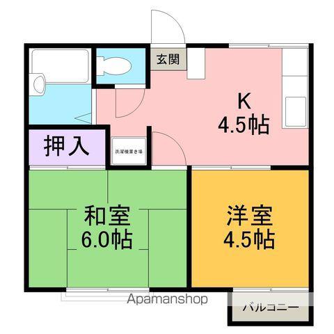コーポ岩津(2K/2階)の間取り写真