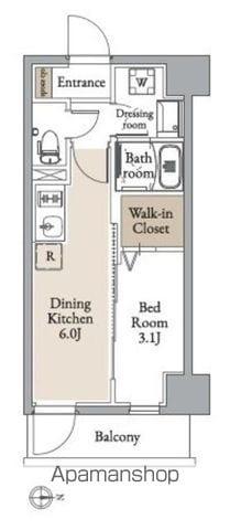 グランカーサ住吉Ⅱ(1DK/3階)の間取り写真