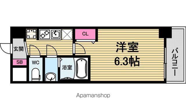 プレサンス大手前ピリオド(1K/7階)の間取り写真