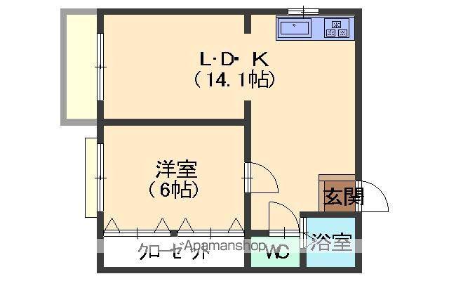 ELLENSCOURT(1LDK/1階)の間取り写真