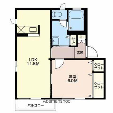 ディアスメロディC棟(1LDK/2階)の間取り写真