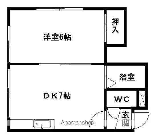 スカイラーク(1DK/3階)の間取り写真