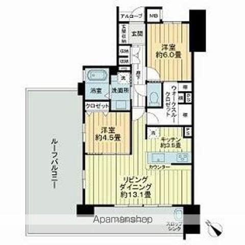 サーパス博多サウスガーデン(2LDK/10階)の間取り写真