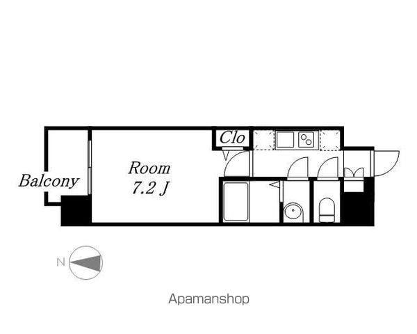 メイクスデザイン鶴舞(1K/15階)の間取り写真