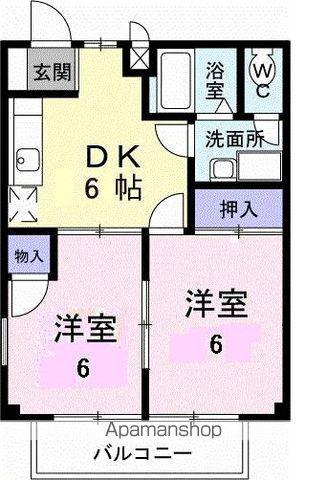 ミューズ松本Ⅵ(2DK/1階)の間取り写真