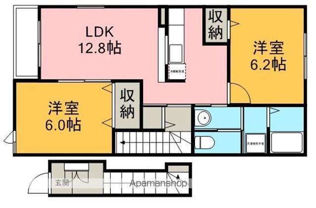 ミルトⅠ(2LDK/2階)の間取り写真