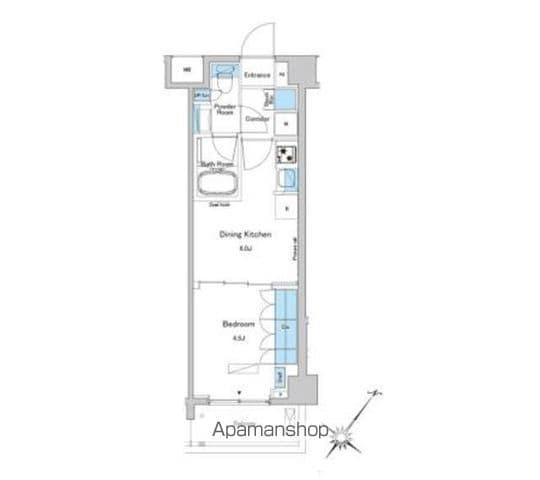 ルフォンプログレ中野富士見町(1DK/3階)の間取り写真
