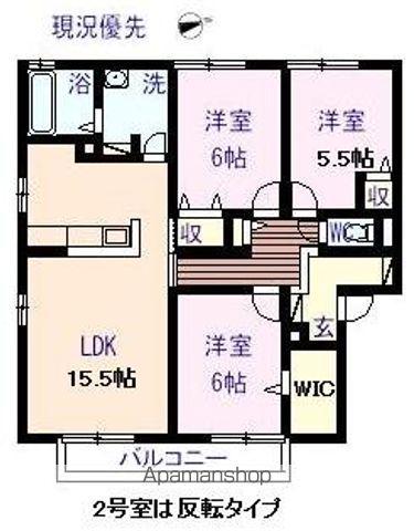 モアレフィナード B棟(3LDK/2階)の間取り写真