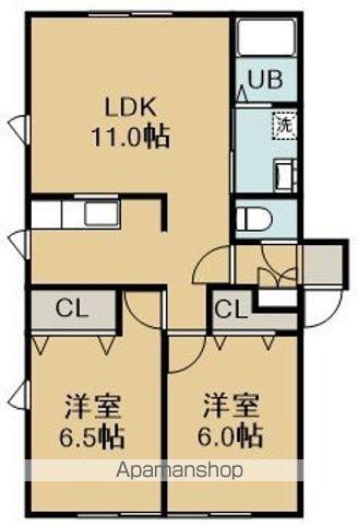 サンウエスト(2LDK/2階)の間取り写真