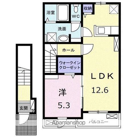 アプファールドⅠ(1LDK/2階)の間取り写真
