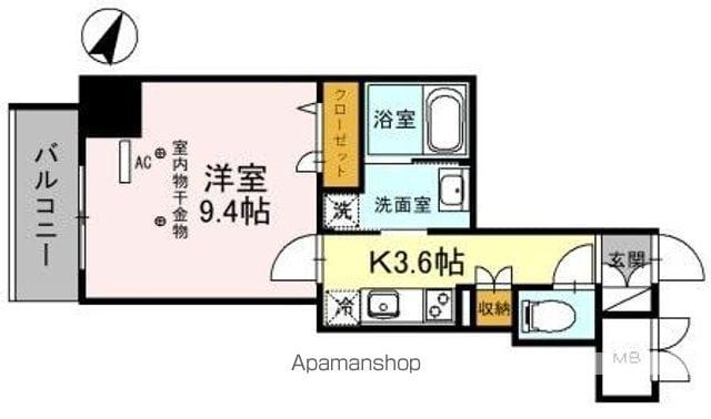 グレースクレスト八潮(1K/6階)の間取り写真
