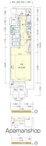 プレサンスジェネ千種内山2(1K/4階)の間取り写真