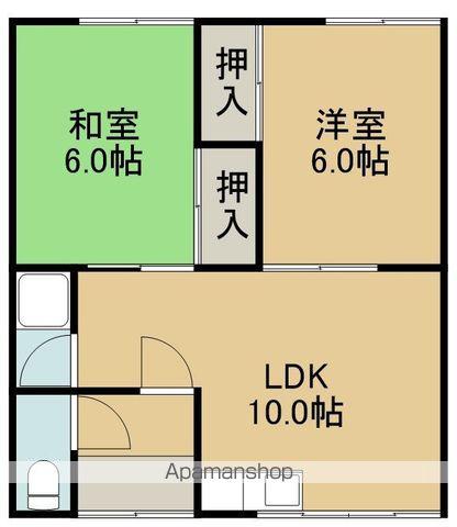 リヴェール伍番館(2LDK/2階)の間取り写真