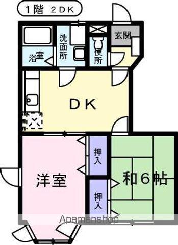 ウエストコーポ1(2DK/1階)の間取り写真