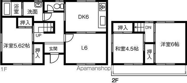 名鉄河和線 青山駅(愛知) 徒歩19分 2階建 築51年(3LDK)の間取り写真