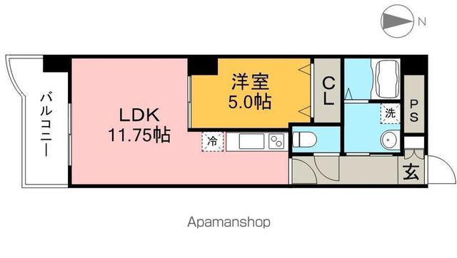 ルガーノⅠ(1LDK/6階)の間取り写真