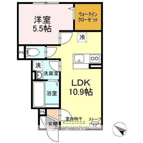 エントピアⅡ(1LDK/1階)の間取り写真