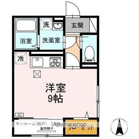 アクシス寺町(ワンルーム/1階)の間取り写真