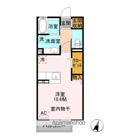 ブライト・フルール(ワンルーム/2階)の間取り写真