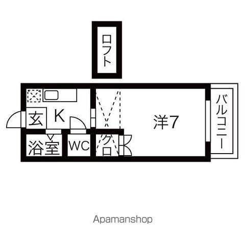 セラヴィ壱番館(1K/2階)の間取り写真