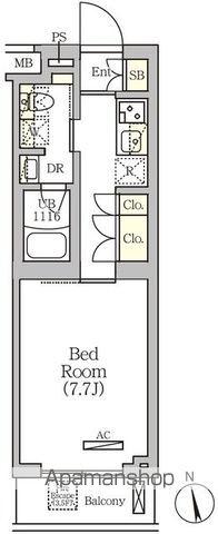 ARKMARK南品川(1K/5階)の間取り写真