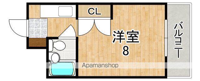 プチハイツ奈良(ワンルーム/1階)の間取り写真
