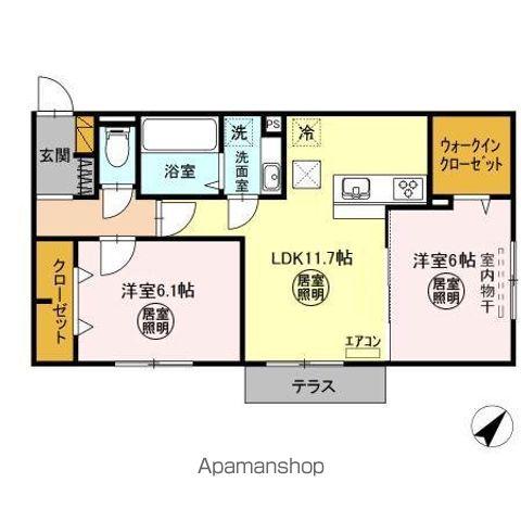 ティアラIII(2LDK/1階)の間取り写真