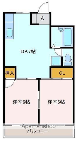 ロイヤルハイツおのだⅠ(2DK/3階)の間取り写真
