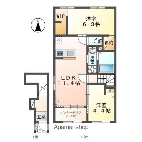 アーバンテラス(2LDK/2階)の間取り写真