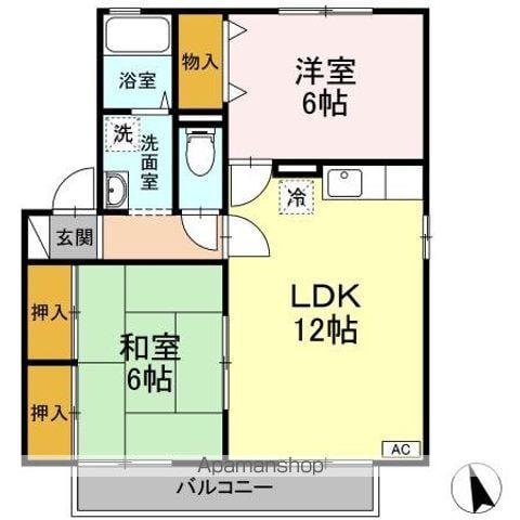 ハイツ大宮(2LDK/1階)の間取り写真
