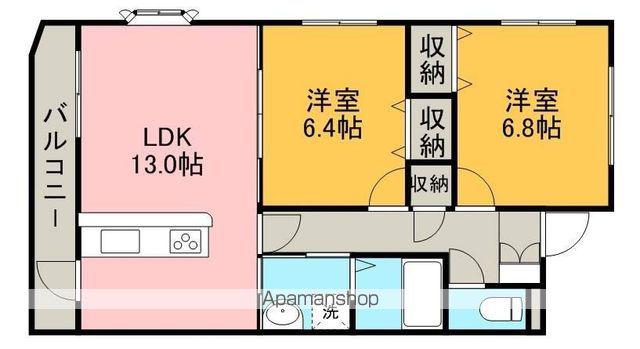 リネット中野(2LDK/2階)の間取り写真