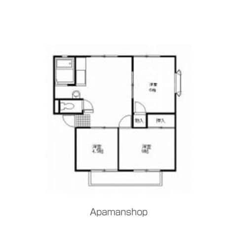 パールハイツB(3DK/2階)の間取り写真