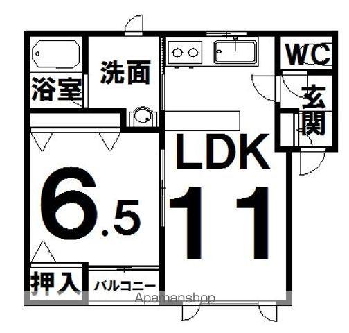 K&KコーポラスH(1LDK/2階)の間取り写真
