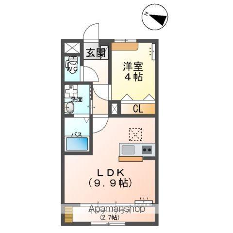 OLIVE(1LDK/1階)の間取り写真